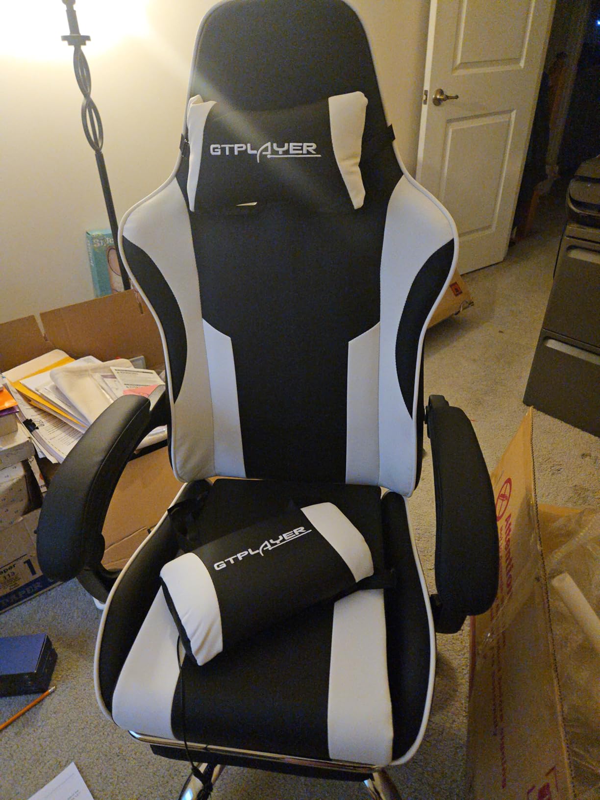GTPLAYER Gaming Chair, Computer Chair with Footrest and Lumbar Support, Height Adjustable Game Chair with 360deg-Swivel Seat and Headrest and for Office or Gaming customer photo 1