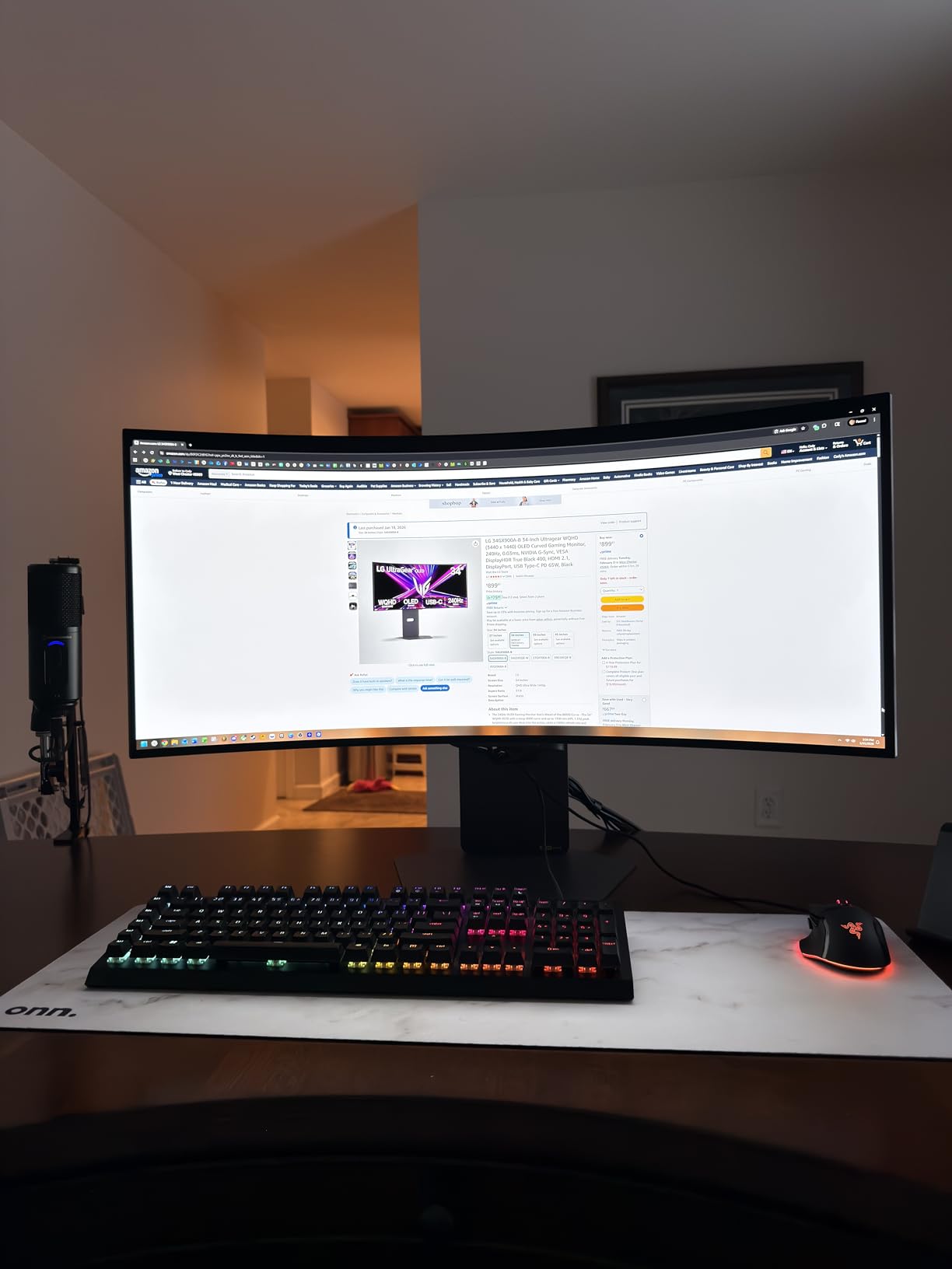 LG 27GX700A-B 27-inch Ultragear QHD (2560 x 1440) OLED Gaming Monitor, 280Hz, 0.03ms, NVIDIA G-Sync, AMD FreeSync Premium Pro, VESA DisplayHDR TrueBlack500 customer photo 1