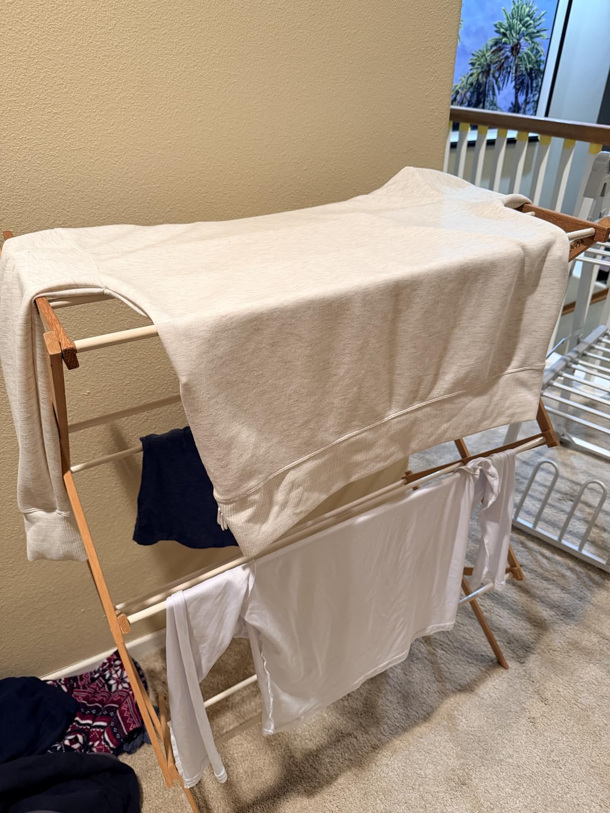 Electric Heating Clothes Drying Rack, Foldable Clothes Drying Rack, Suitable for Drying Clothes, Shoes and Socks, Plug & Play, Silvery Gray, Aluminum Alloy, One-Click Switch (39.37x52.56x25.98in) customer photo 1