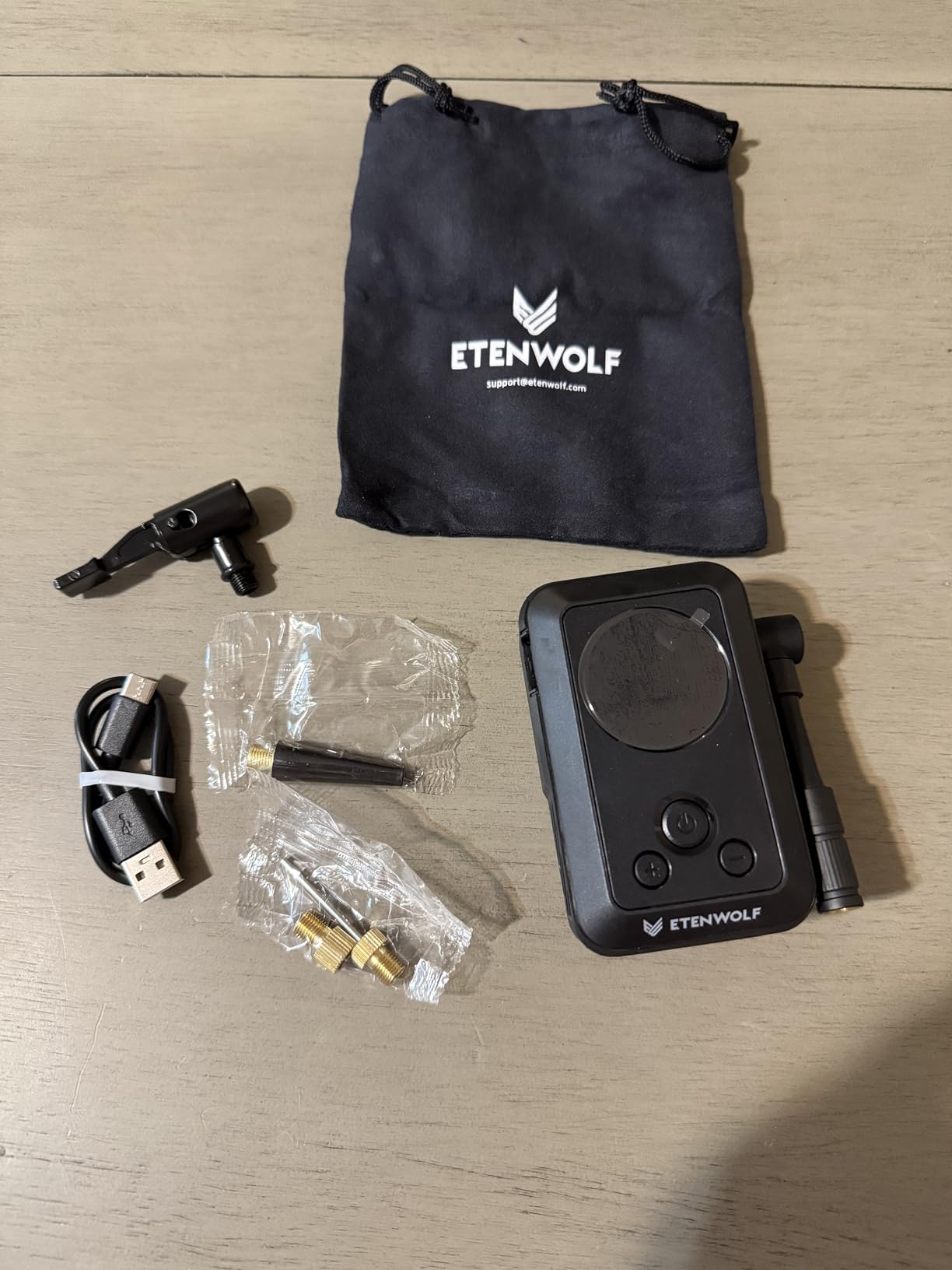 ETENWOLF Mini Bike Pump,20s Fast Inflate Bicycle Pump with Guage,150PSI Portable Electric Bike Air Pump with Presta and Schrader Valve for Mountain Bike,Road Bike,Motorcycle,Car,Sport Ball customer photo 1