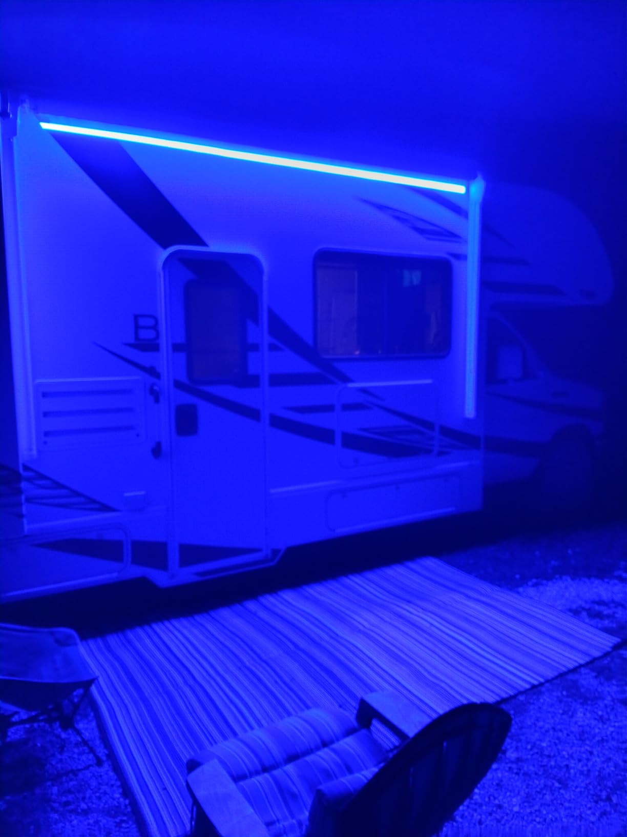 RV Awning Lights 20FT, Camper Awning Lights for RV Canopy Exterior, IP67 12V Blue COB Waterproof Underglow Led Light kit for Motorhome, Travel Party, Trailers, Food Trucks (20FT-Blue) customer photo 1