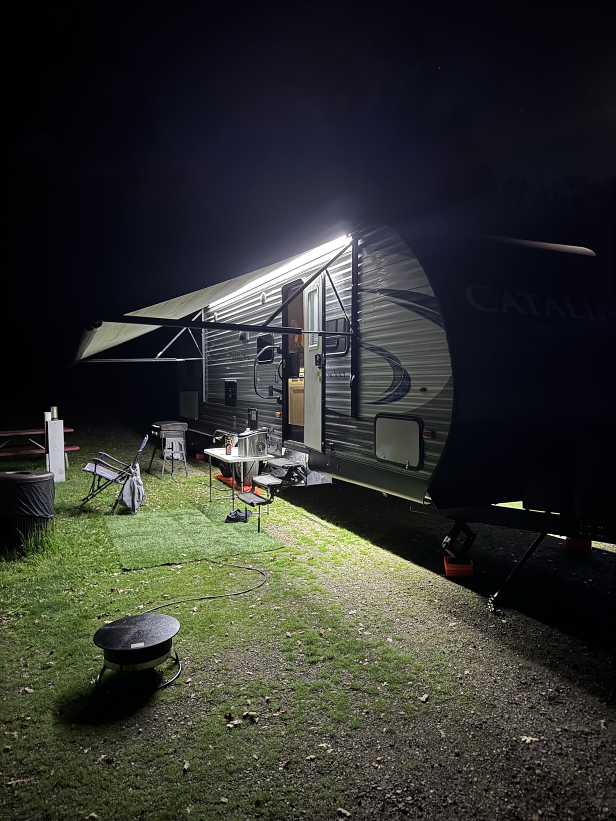 RV Awning Lights 20FT, Camper Awning Lights for RV Canopy Exterior, IP67 12V Blue COB Waterproof Underglow Led Light kit for Motorhome, Travel Party, Trailers, Food Trucks (20FT-Blue) customer photo 2