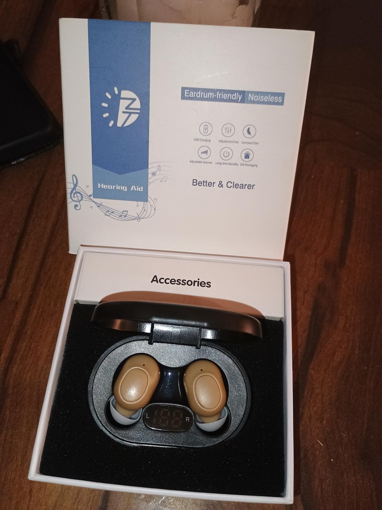 Hearing Aids for Seniors with Hearing Loss - Invisible Hearing Amplifiers for Adults with Noise Cancelingand Volume Control Comfort In-ear Hearing Devices (black) customer photo 1