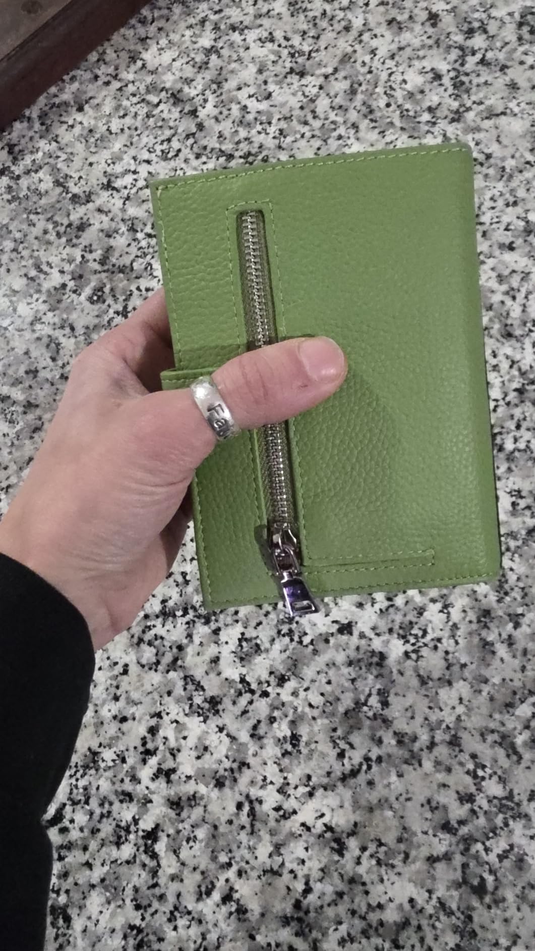 Genuine Leather Passport Holder for Women Men, Hidden Airtag Pocket, RFID Blocking, Zippered Coins Pocket & Cash Compartment Travel Gifts Essentials Passport Cover Case - Blue customer photo 1