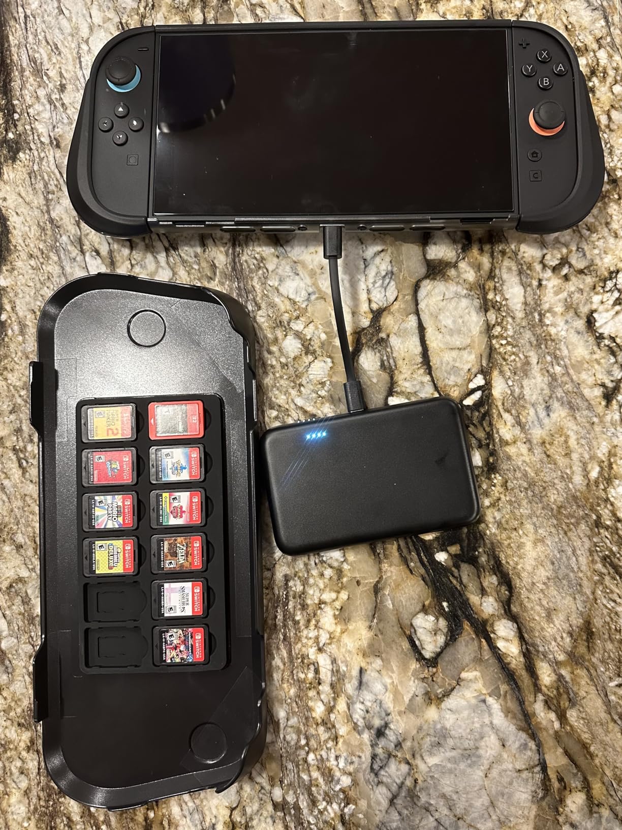 FASTSNAIL Switch 2 Protective Cover with 10,000mAh PD 20W Fast Charging Power Bank, Non-Slip Ergonomic Grip for Joycon 2, Anti-Scratch PC Front Cover with 12 Game Card Slots for Switch 2 Accessories customer photo 1
