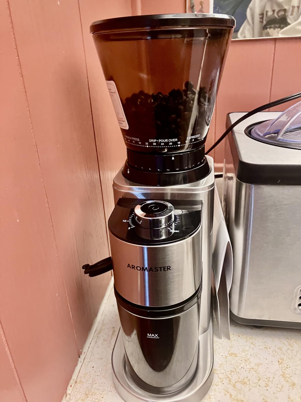 Aromaster Burr Coffee Grinder with 48 Grind Settings, Conical Coffee Bean Grinder for Home Use customer photo 2