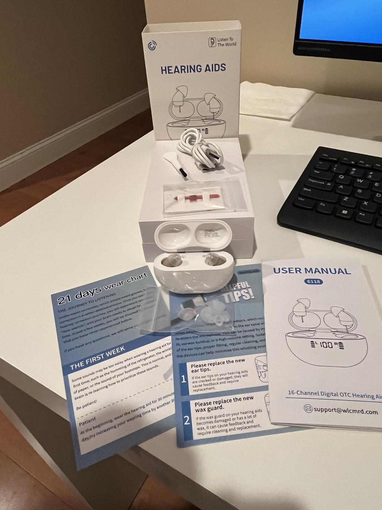 Hearing Aids for Seniors, Invisible Rechargeable Digital OTC Hearing Aids (Not Amplifiers) with 16-Channel Sound Processing Noise Cancelling Auto-On/Off customer photo 1