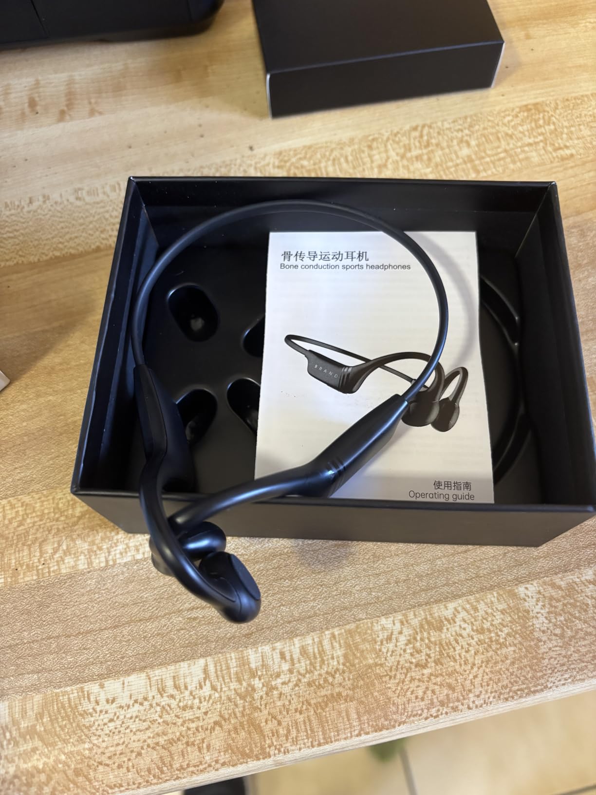 Bone Conduction Headphones - Open Ear Bluetooth 5.4 Wireless Sport Headphones, 10H Playtime, IP55 Sweatproof, Noise-Reduction Mic for Running, Cycling, Hiking, Office Work (Deep Black) customer photo 2