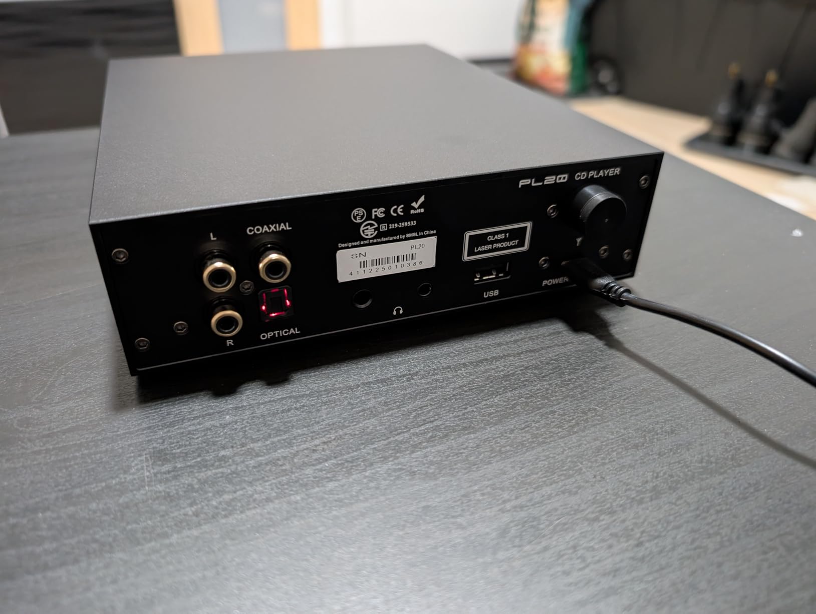 SMSL PL20 HiFi CD Player for Home, CD Ripper, Bluetooth Car CD Players, 2*CS43131 Chip, USB Drive/Bluetooth Input RCA/BT/3.5mm/4.4mm Balanced/Optical/Coaxial Digital Output, Black customer photo 2