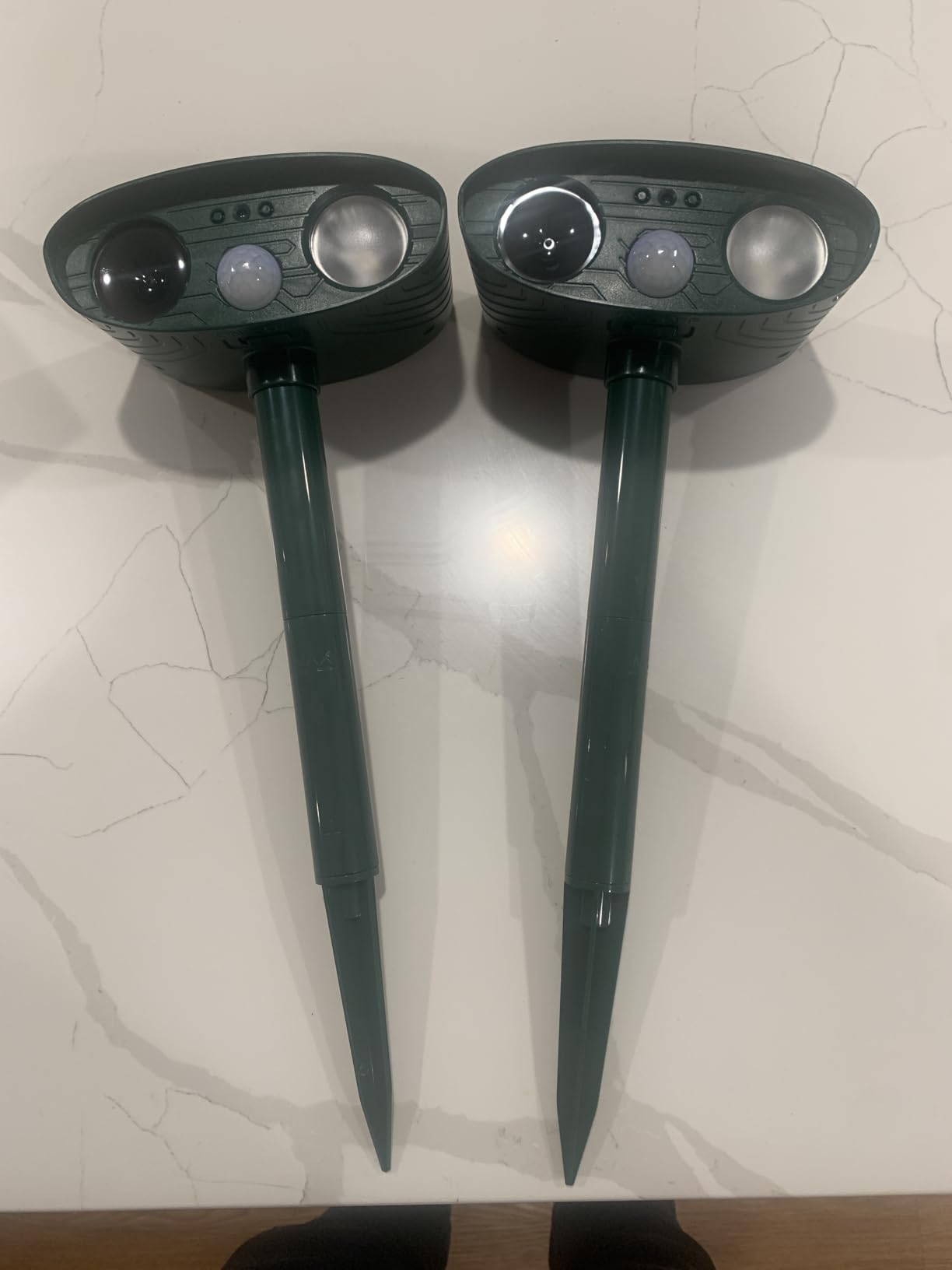 2 Pack Solar Animal Repeller for Raccoons, Deer & Squirrels - Ultrasonic & Strobe Light, Outdoor Deterrent for Cats, Dogs, Raccoons, Rabbits, Skunks, Foxes & More customer photo 1