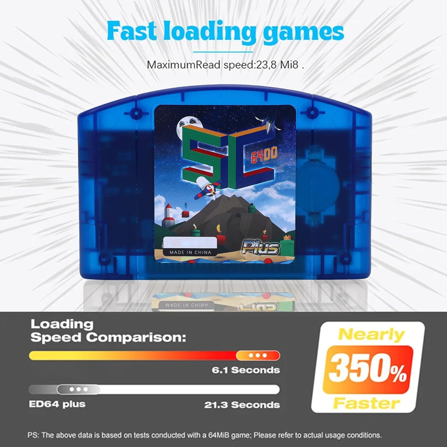 Gugxiom SC64 Open Source Game Cartridge for N64 Console, Flash Cart 16GB Card, Plays 64DD & NES SNES GB GBC Rom, Tech with USB C, RTC Real Time Clock Backup (Blue Transparent) customer photo 2