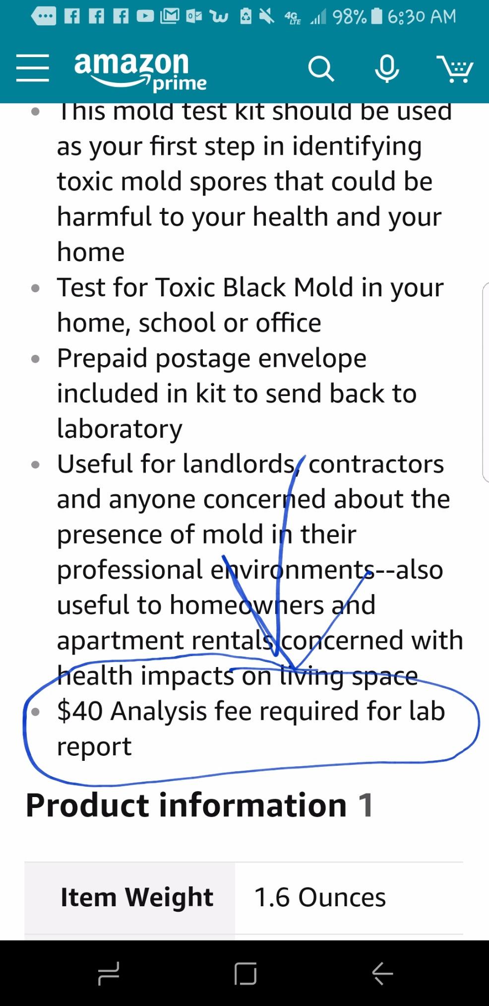 PRO-LAB DIY Mold Test Kit for Home Air Quality, Comprehensive Mold Detection with Expert Consultation, Pre-Paid Mailer, Detailed Emailed Report - Air & Surface Testing, 40 Lab Analysis Fee Required customer photo 2