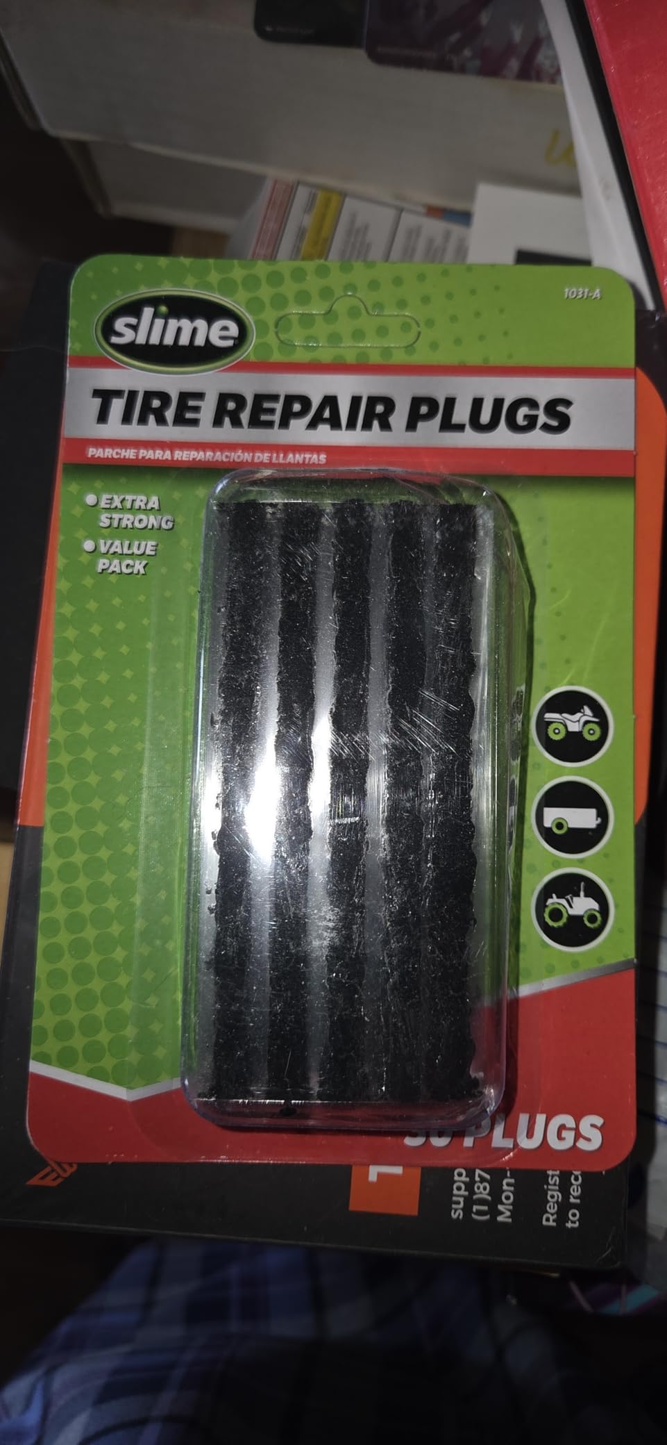 Slime 1031-A Tire Repair Plug Pack, Standard Heavy Duty Strings, for tubeless Off-Road Tires, Such as ATVS, wheelbarrows, Lawn mowers, Trailers, Pack of 30 customer photo 1