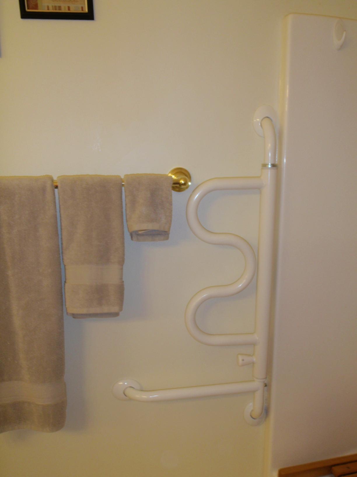 Stander Curve Grab Bar with Handrail, Bathroom Security Assist Railing for Toilet, Shower, and Bathtub Aid, Rotating Safety Handle, Wall Mounted Swing Grab Bars for Adults, Seniors, and Elderly customer photo 1