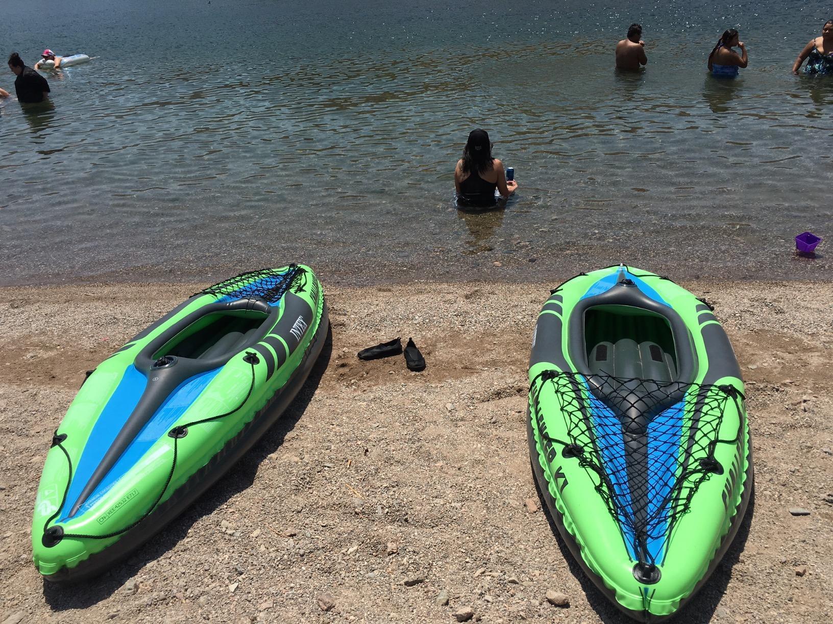 INTEX Challenger Inflatable Kayak Series: Includes Deluxe 86in Kayak Paddles and High-Output Pump - Adjustable Seat with Backrest - Removable Skeg customer photo 2