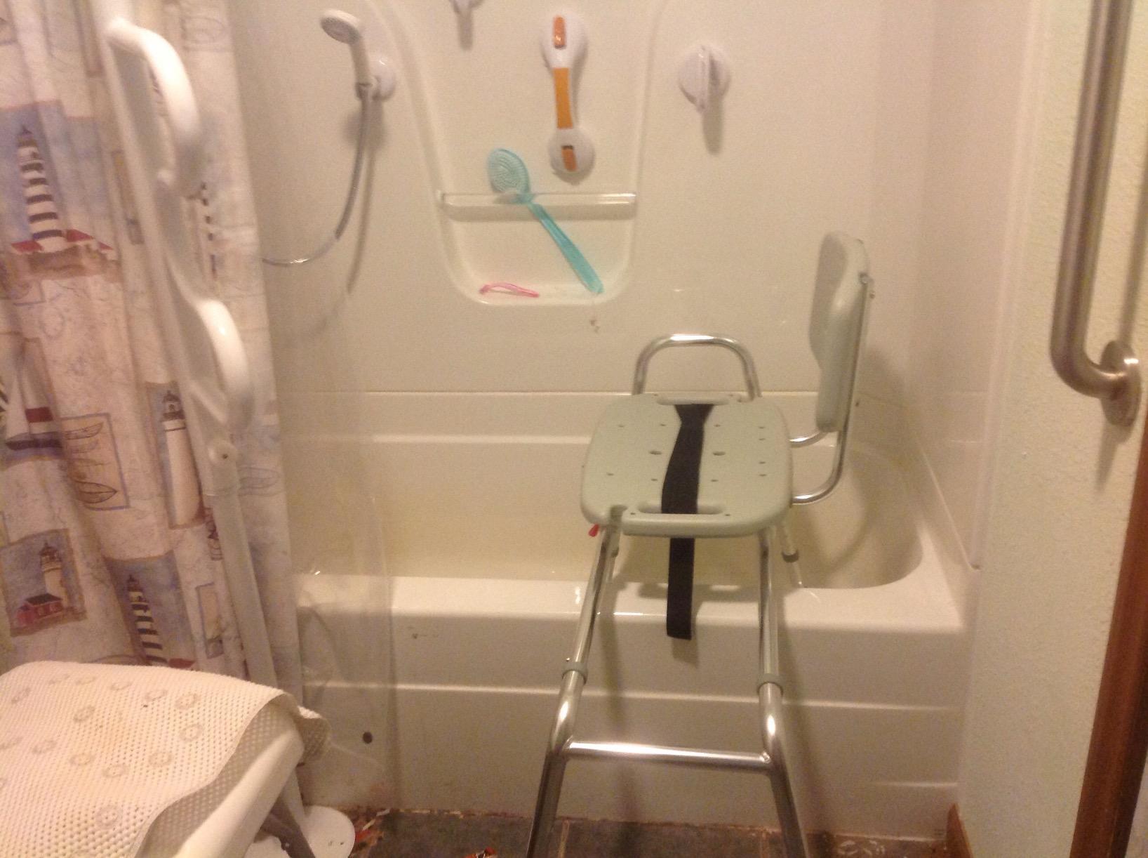 Eagle Health Supplies Sliding Shower Chair Tub Transfer Bench with Swivel Seat, FSA/HSA Eligible, Height Adjustable Shower Benches for Inside Shower, Shower Seat for Elderly and Disabled, 77662 customer photo 2