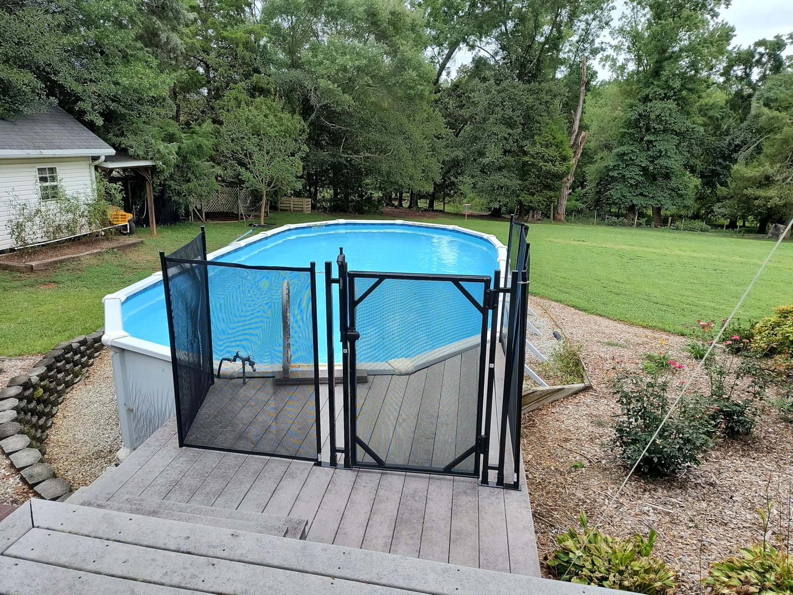 WaterWarden Pool Safety Fence 4' x 12', UL Certified to ASTM F2286 Safety Standards, Removable, Easy DIY Installation, Black Protective Mesh Netting with Black Frames customer photo 1