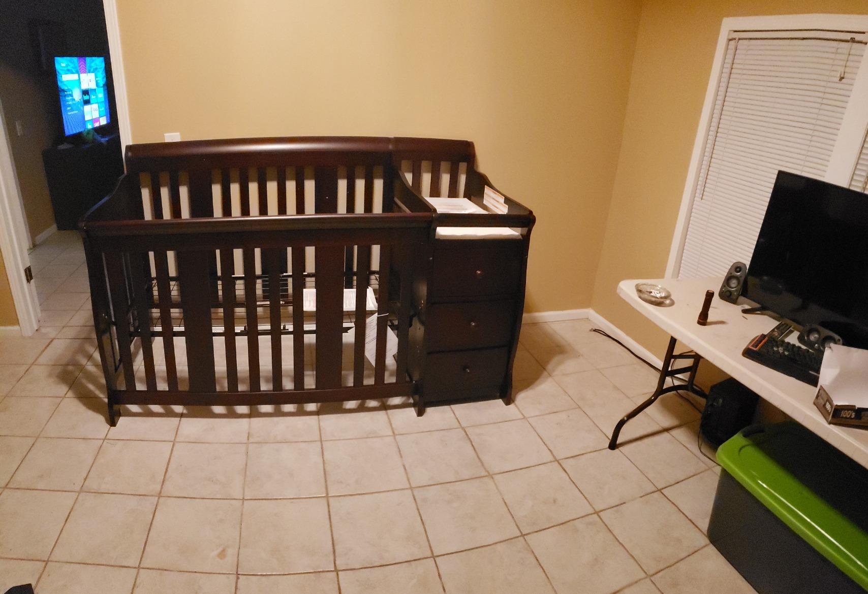 Storkcraft Portofino 5-in-1 Convertible Crib and Changer - Crib and Changing Table Combo with Drawer, Converts to Toddler Bed, Daybed and Full-Size Bed, Storage Drawer (Espresso) customer photo 1