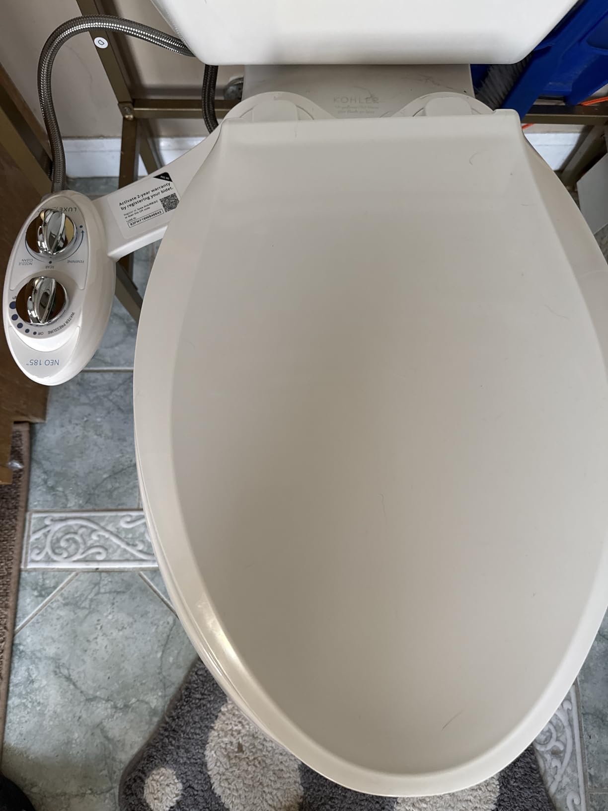 LUXE Bidet NEO 185 - Dual Nozzle, Self-Cleaning, Non-Electric Bidet Attachment for Toilet Seat, Adjustable Water Pressure, Rear & Feminine Wash (White) customer photo 1