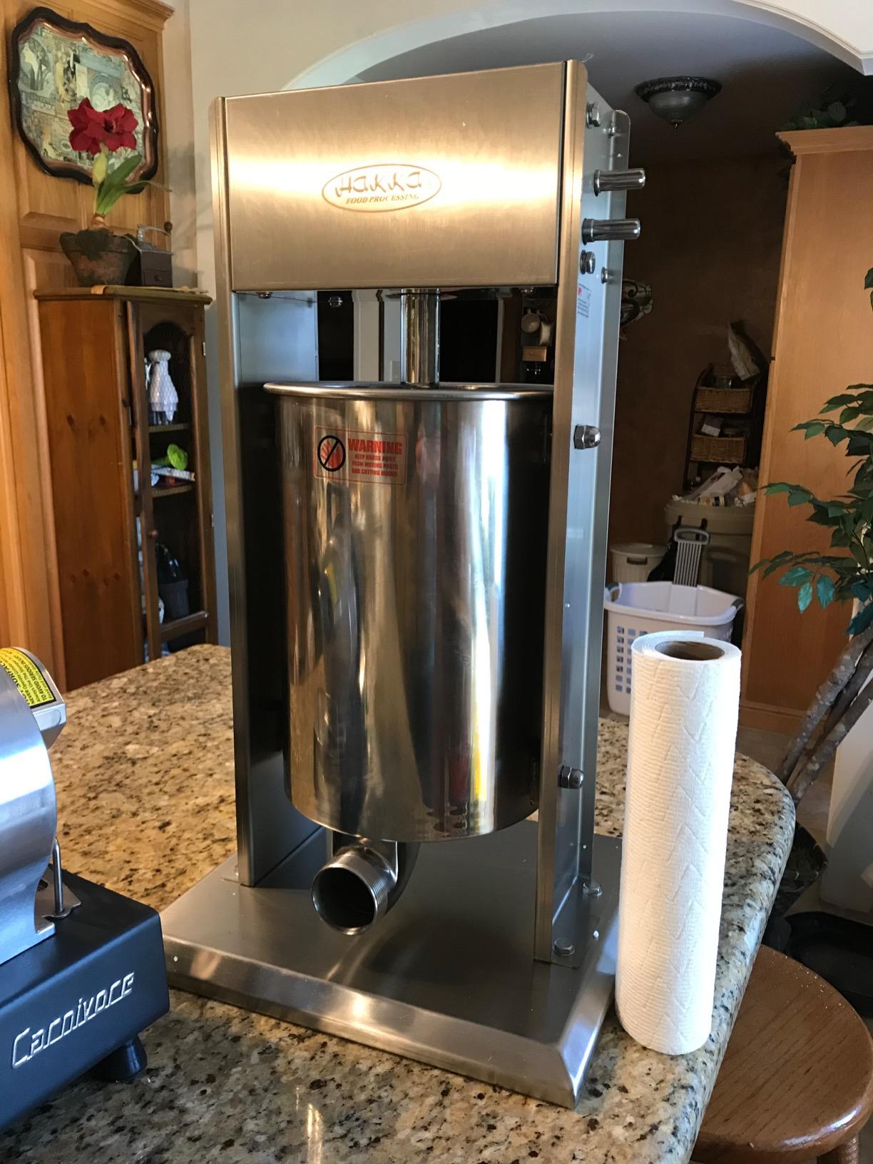 Hakka 15L/32LB Sausage Stuffer, Vertical Sausage Maker and Sausage Filler with 4 Stuffing Tubes customer photo 2