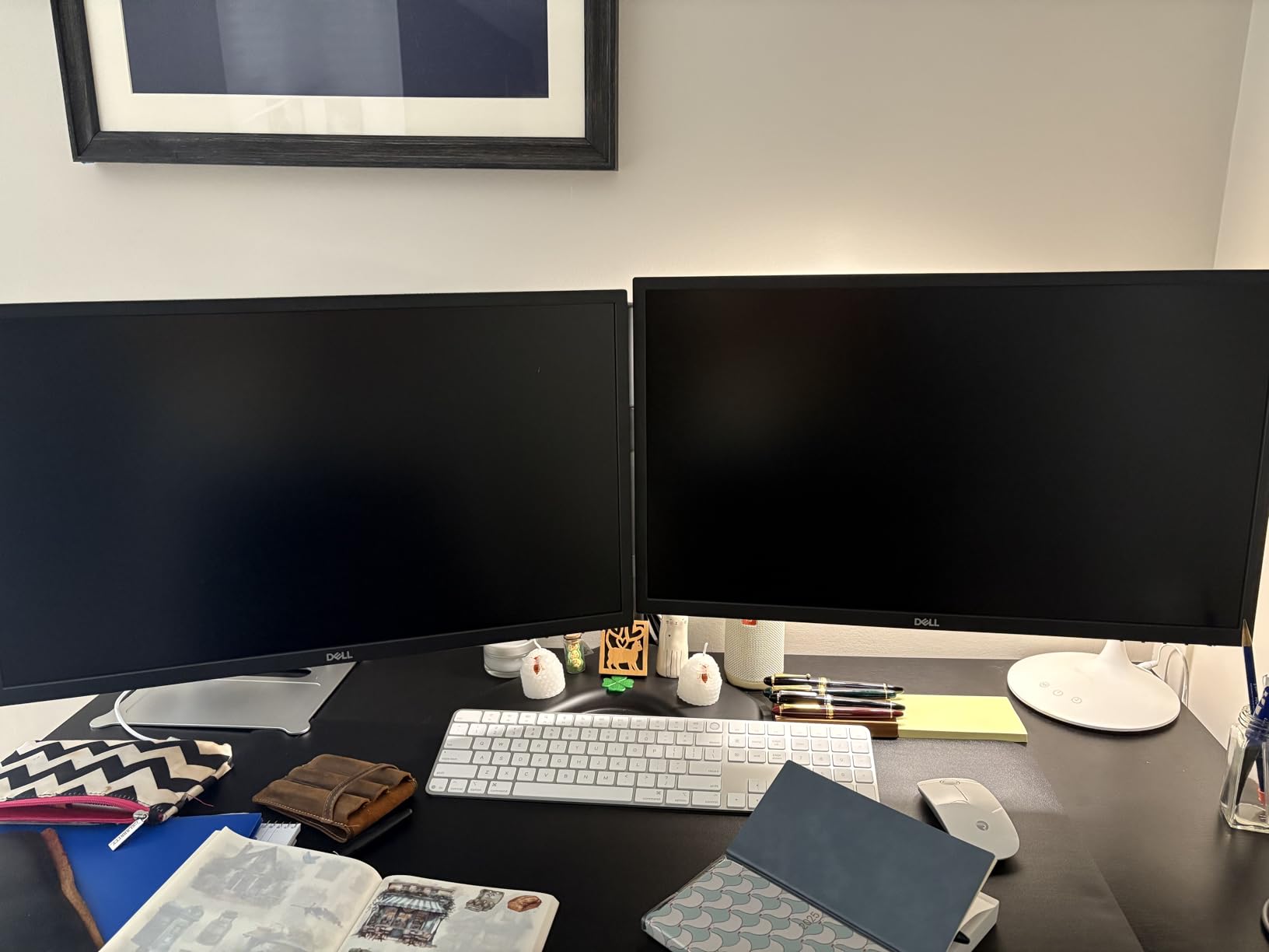 WALI Dual Monitor Stand for Desk, Monitor Stands for 2 Monitors up to 27 inch, Dual Monitors Mount Fits up to 22lbs, Free Standing Full Motion Dual Monitors Arm for Desk (MF002), Black customer photo 2