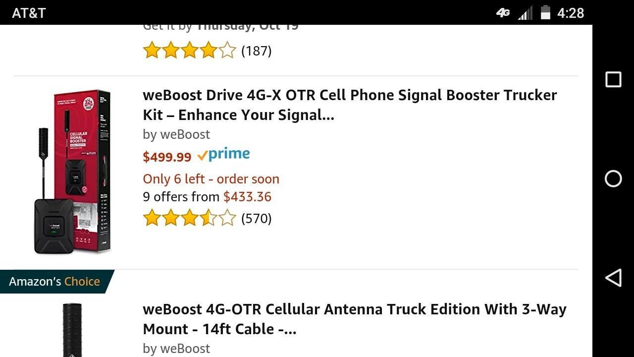 weBoost Drive 4G-X OTR - Truck Cell Phone Signal Booster | All Networks & Carriers - Verizon, AT&T, T-Mobile | FCC Approved customer photo 1