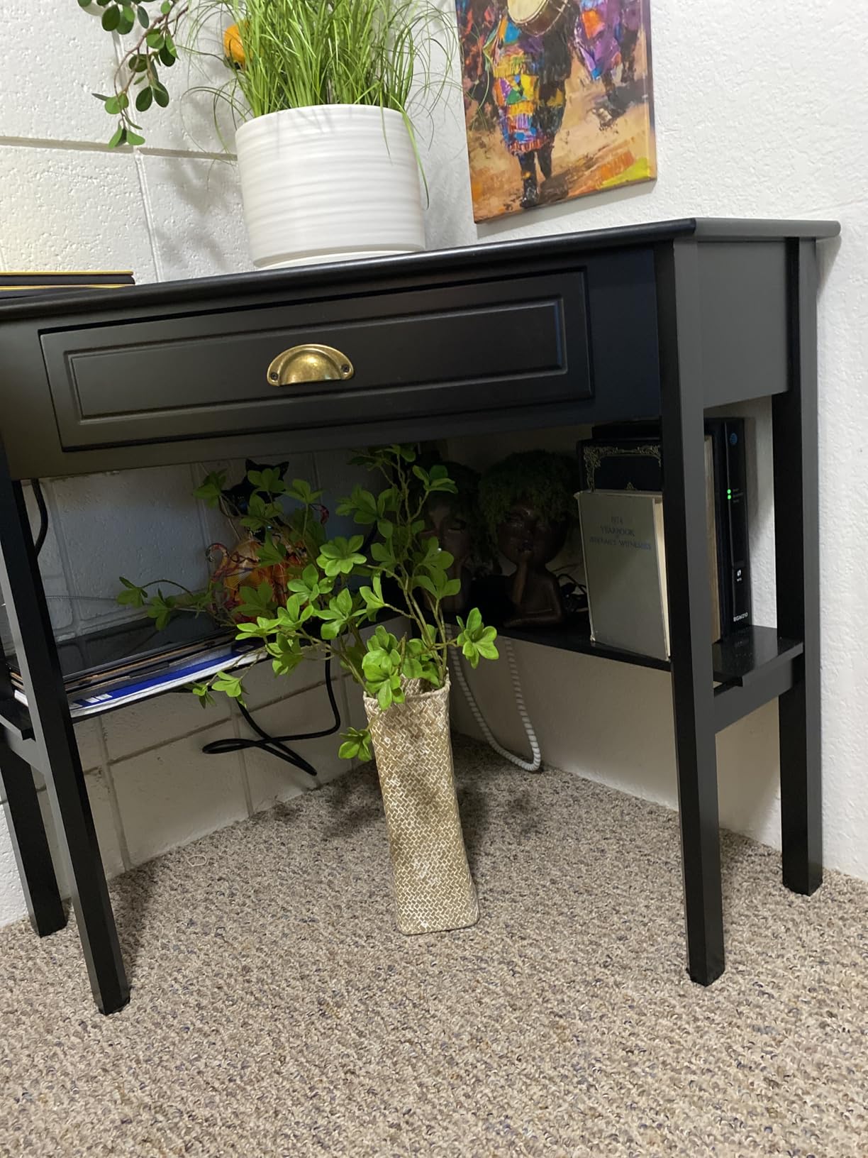 Furinno JAYA Simple Design Corner TV Stand, Espresso/Black customer photo 1