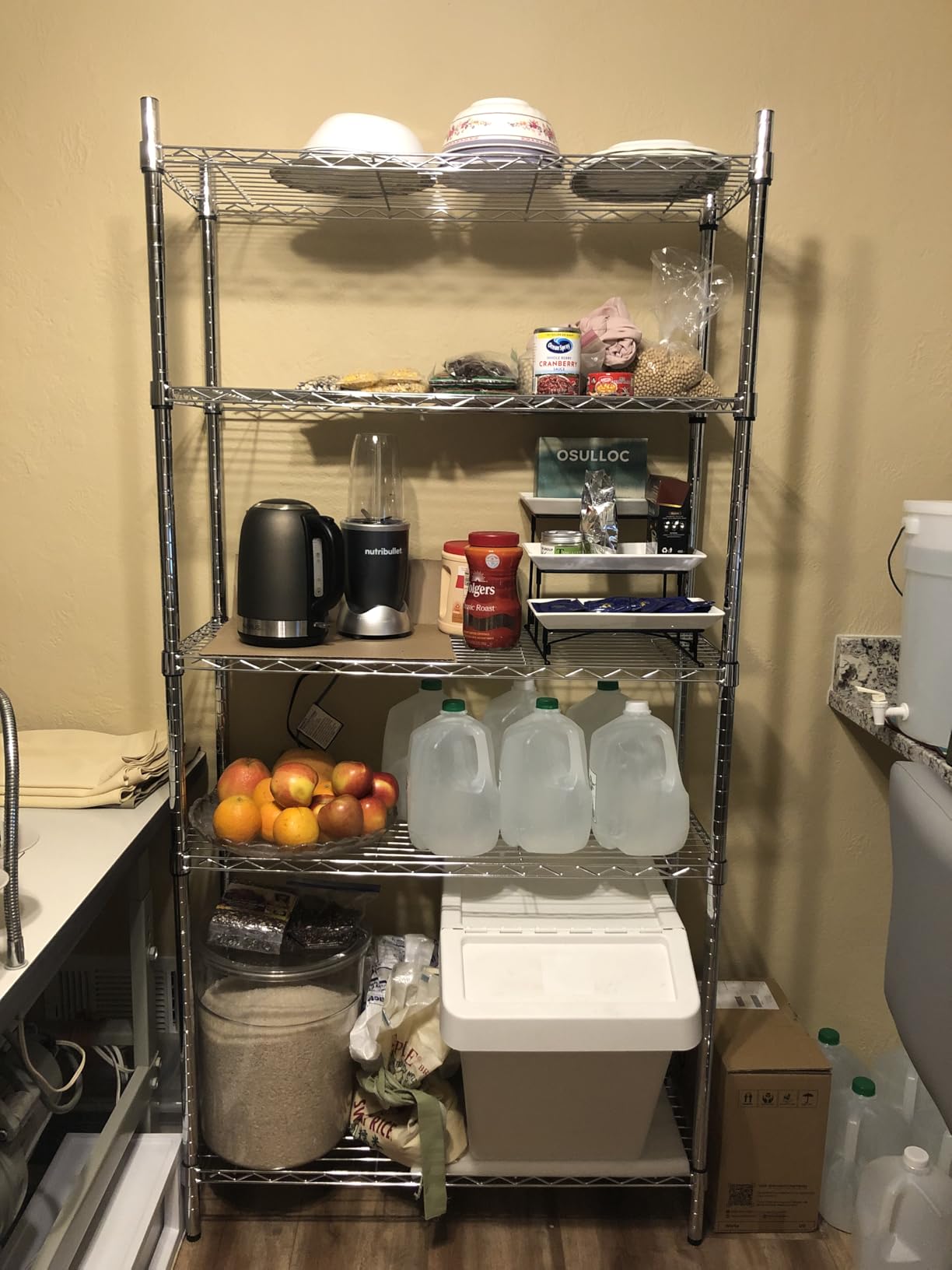 Amazon Basics 5-Shelf Adjustable Heavy Duty Steel Wire Rack, 36