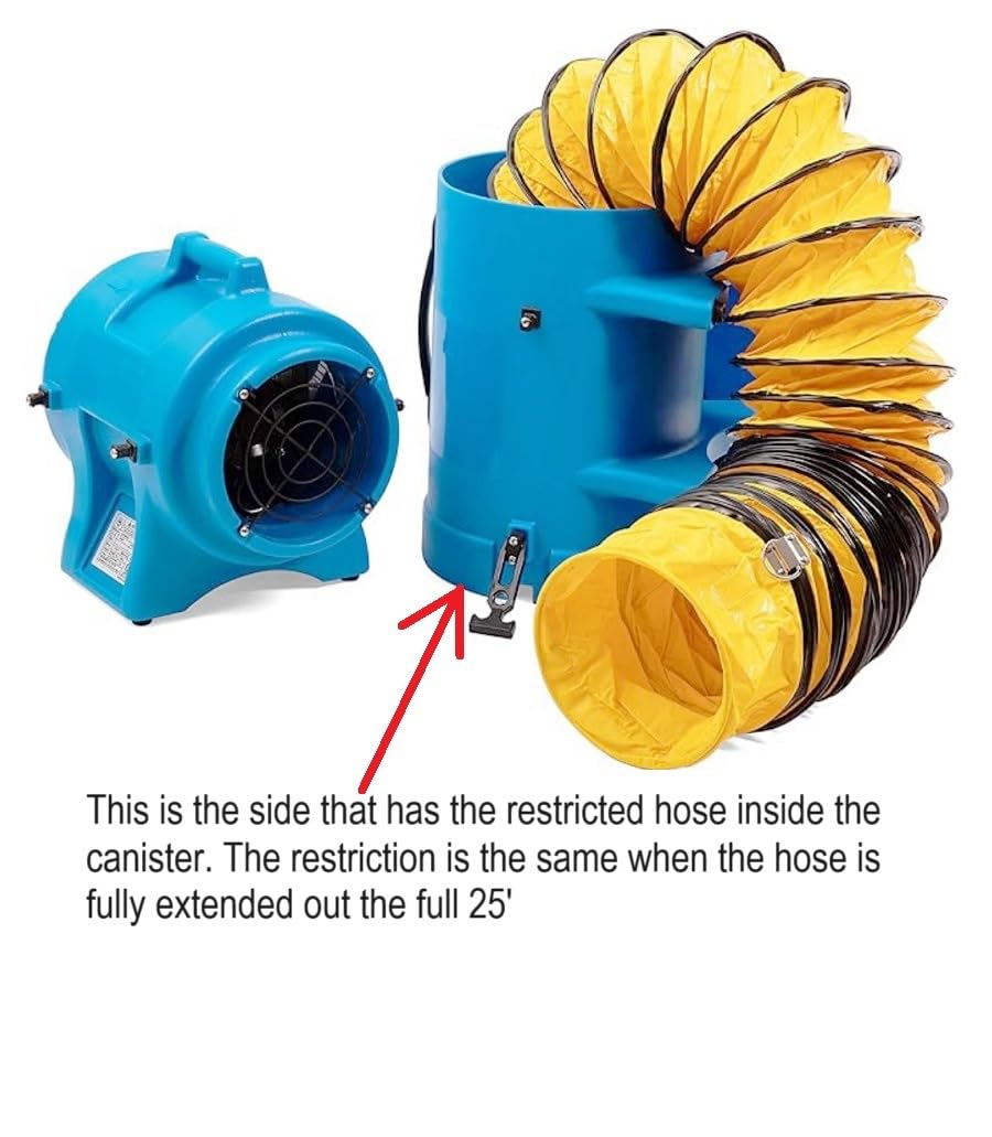 MOUNTO 8inch 1/3hp High Pressure Axial Blower Fan for Ventilation w/ 25ft Hoses and Canister customer photo 4