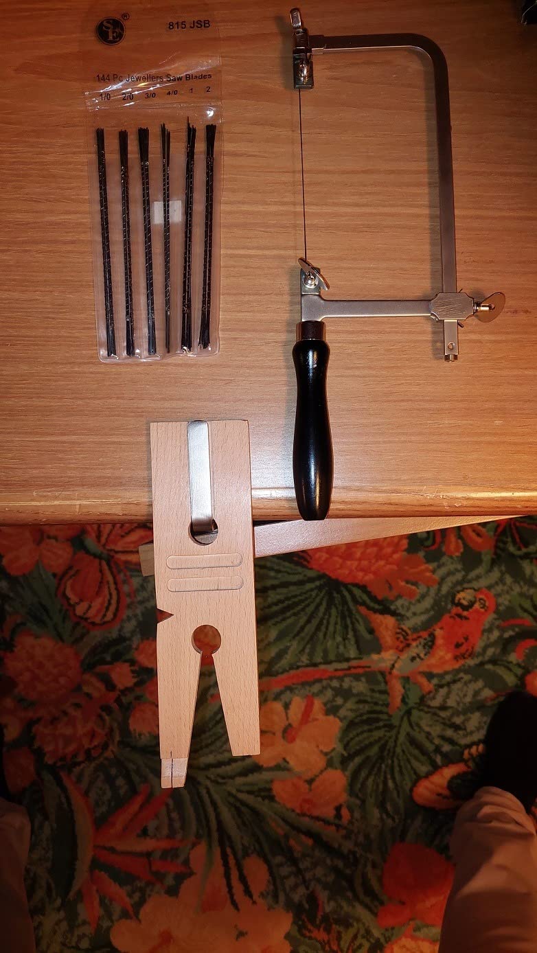 SE 3-in-1 Professional Jeweler's Saw Set - Saw Frame, 144 Blades, and V-Slot Bench Pin with Clamp - Versatile Tools for Precise Jewelry Making customer photo 2