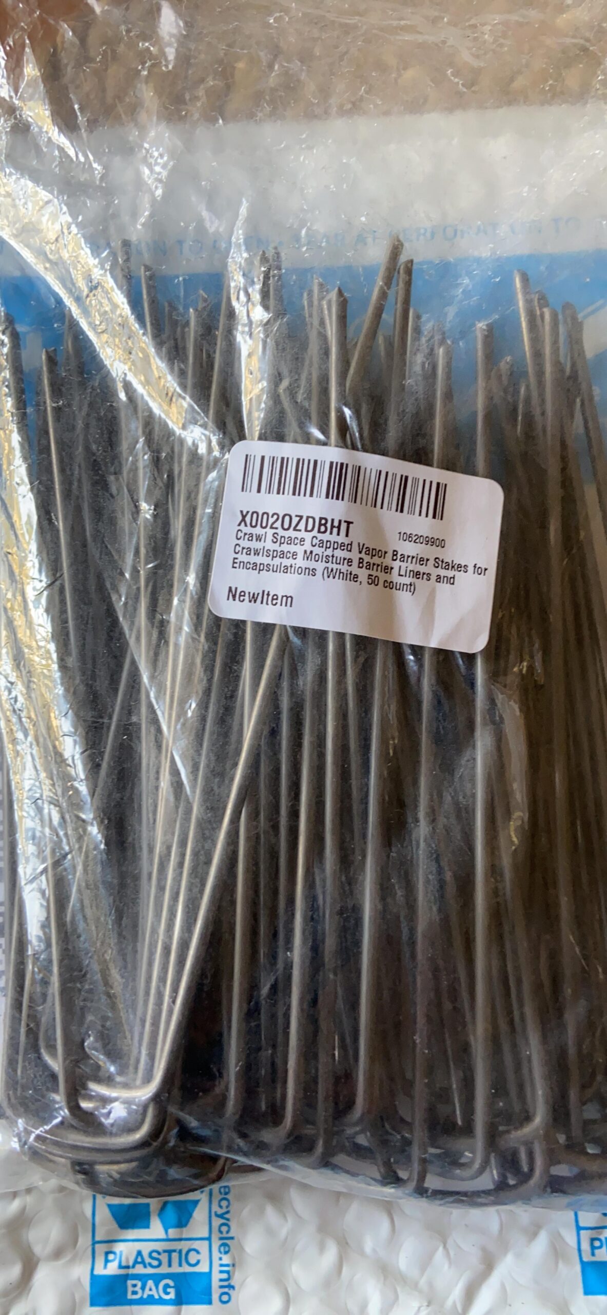 Crawl Space Vapor Barrier Stakes 50-Pack - Protective Caps, Won't Tear Liner, Works with Any 6-20 Mil Poly Barrier | Crawl Space Door Systems (White) customer photo 3