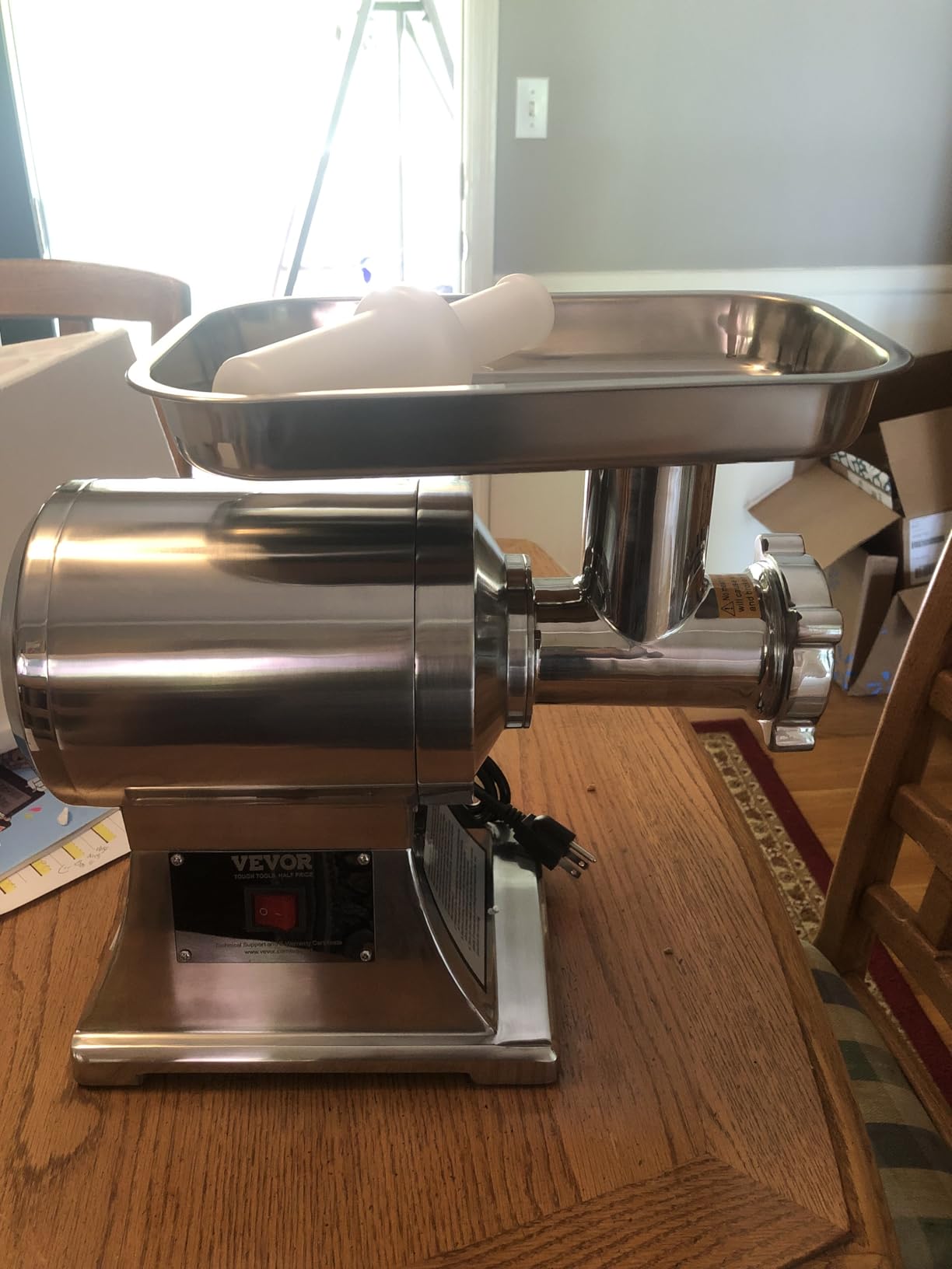 Happybuy Commercial Meat Grinder, 550LB/h 1100W, 220 RPM Heavy Duty Stainless Steel Industrial Meat Mincer w/2 Blades, Grinding Plates & Meat Pusher customer photo 2
