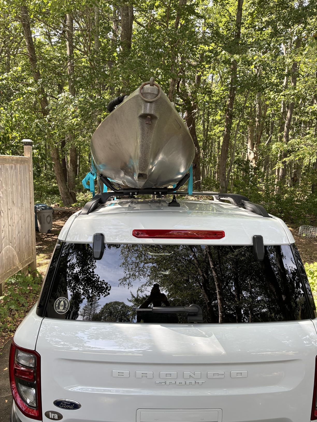 2 Pairs Heavy Duty Kayak Rack-Includes 4 Pcs Ratchet Tie-Mount on Car Roof Top Crossbar-Easy to Carry Kayak Canoe Boat Surf Ski (J-Bar Rack) customer photo 2