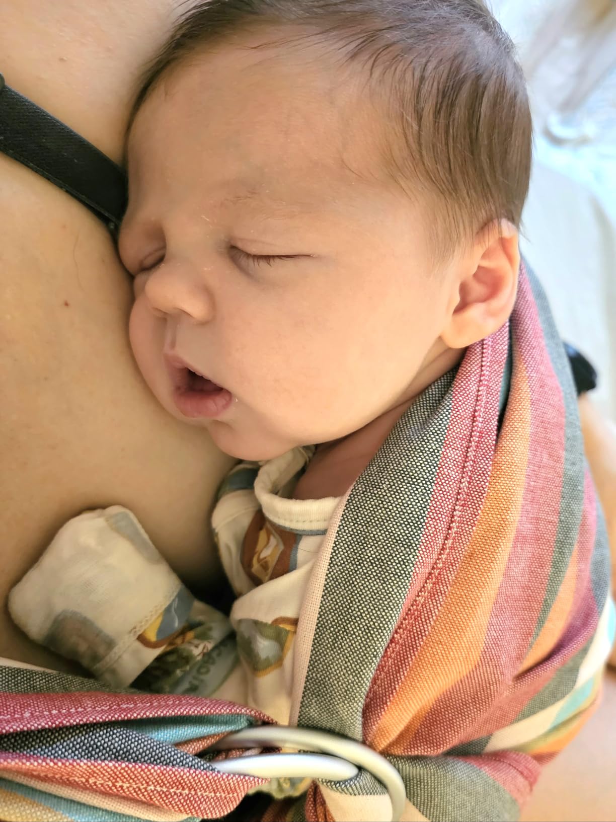 Hip Baby Wrap - Adjustable Baby Ring Sling & Infant Wrap Carrier for Newborns & Toddlers - Soft Cotton Baby Wrap for Babywearing - for Nursing and Infant Shower Gifts, 8-35 lbs - Slate customer photo 2