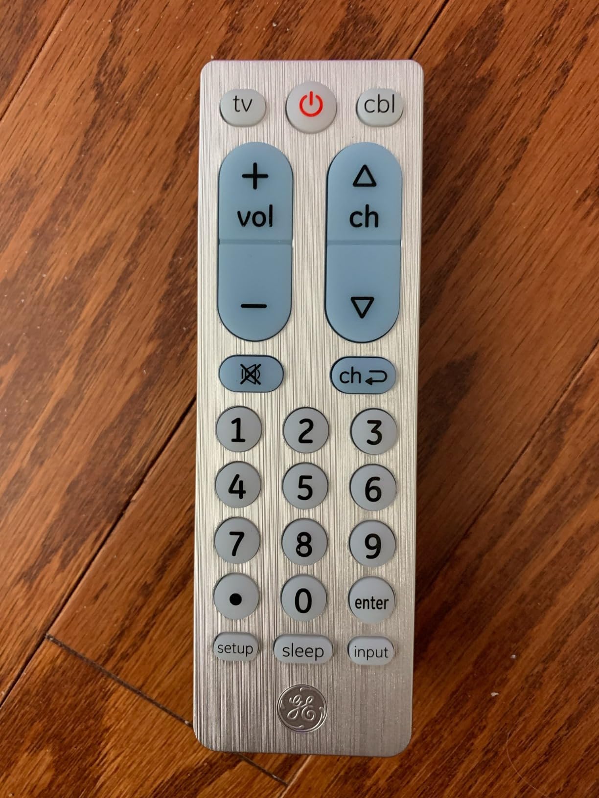 Big Button Universal Remote Control for Samsung, Vizio, Lg, Sony, Sharp, Roku, Apple TV, TCL, Panasonic, Smart TVs, Streaming Players, Blu-Ray, DVD, 2-Device, Silver customer photo 1