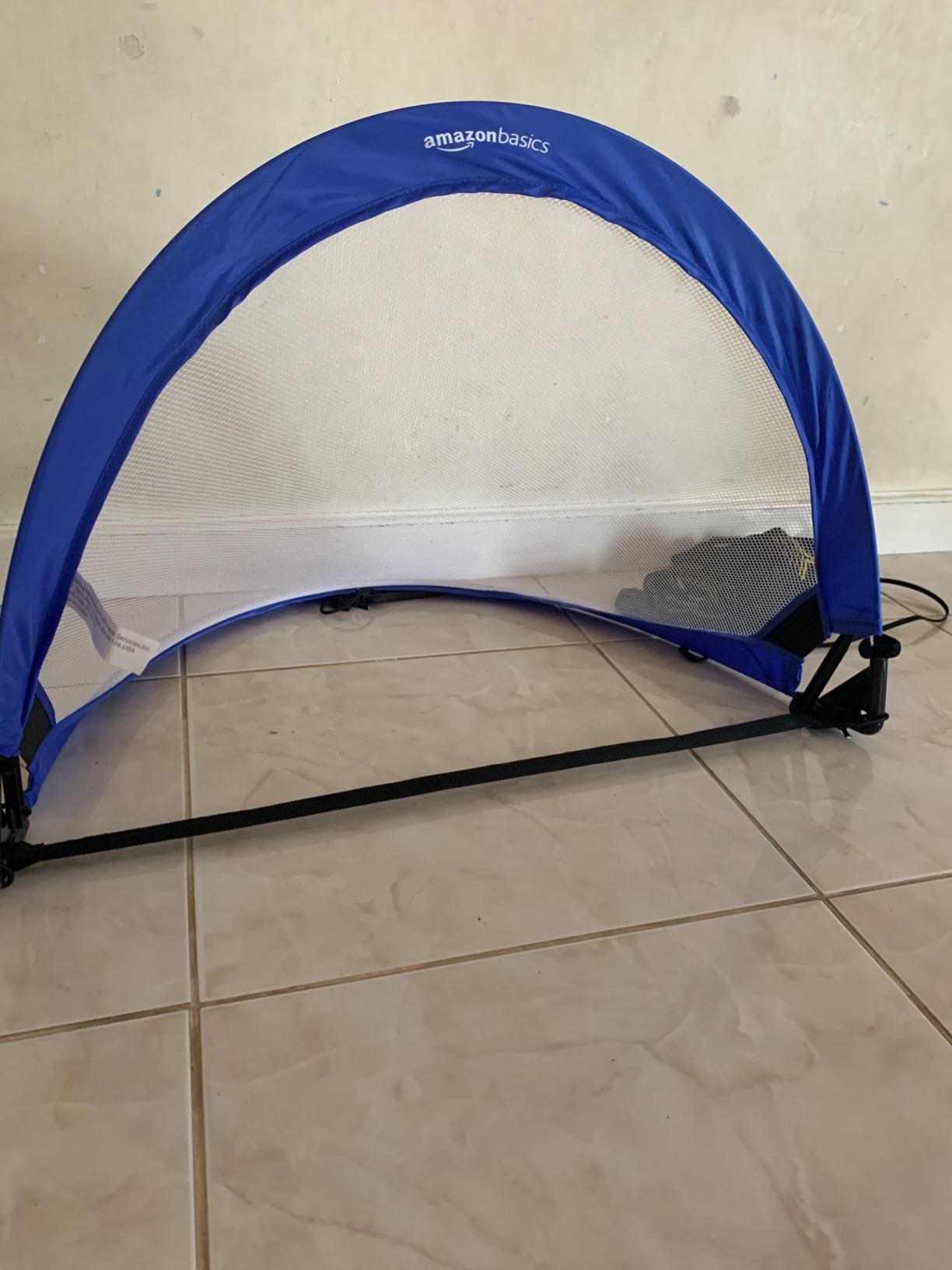 Amazon Basics Portable Pop Up Soccer Goal Set customer photo 1