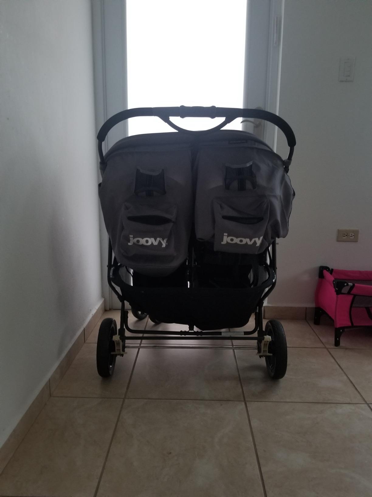 Joovy Scooter X2 Side-by-Side Double Stroller Featuring Dual Snack Trays, One-Handed Fold, Multi-Position Reclining Seats, Adjustable Leg Rests, and in-Seat Storage (Charcoal) customer photo 1