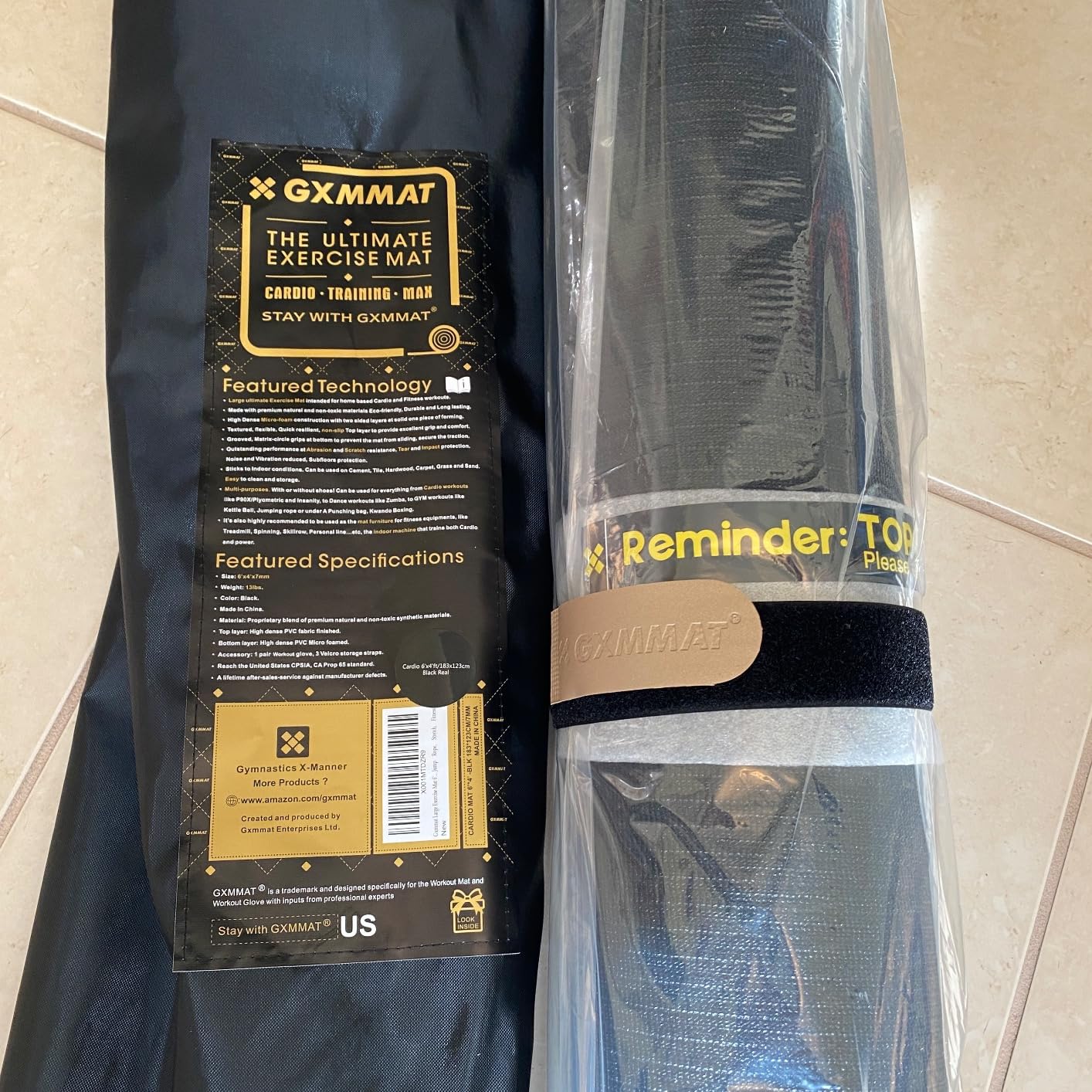 GXMMAT Large Exercise Mat 6'x4'/6'x5'/6'x6'(7mm), Thick Workout Mats for Home Gym Flooring, Extra Wide Non-Slip Durable Cardio Mat, Shoe Friendly, Perfect for Plyo, MMA, Jump Rope, Weights, Fitness customer photo 2