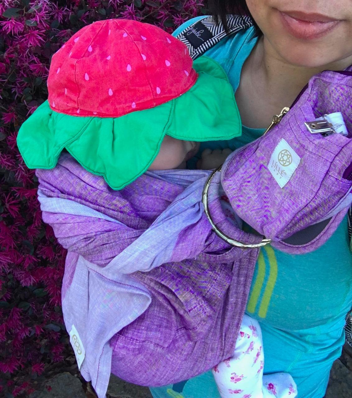 LÍLLÉbaby Ring Sling Baby Wrap Carrier for Infants & Toddlers (8-30lbs), Made for Versatile Babywearing, Support Wrap for Mother's, Adjustable & Sturdy, Lightweight & Comfortable (Rainbow) customer photo 2