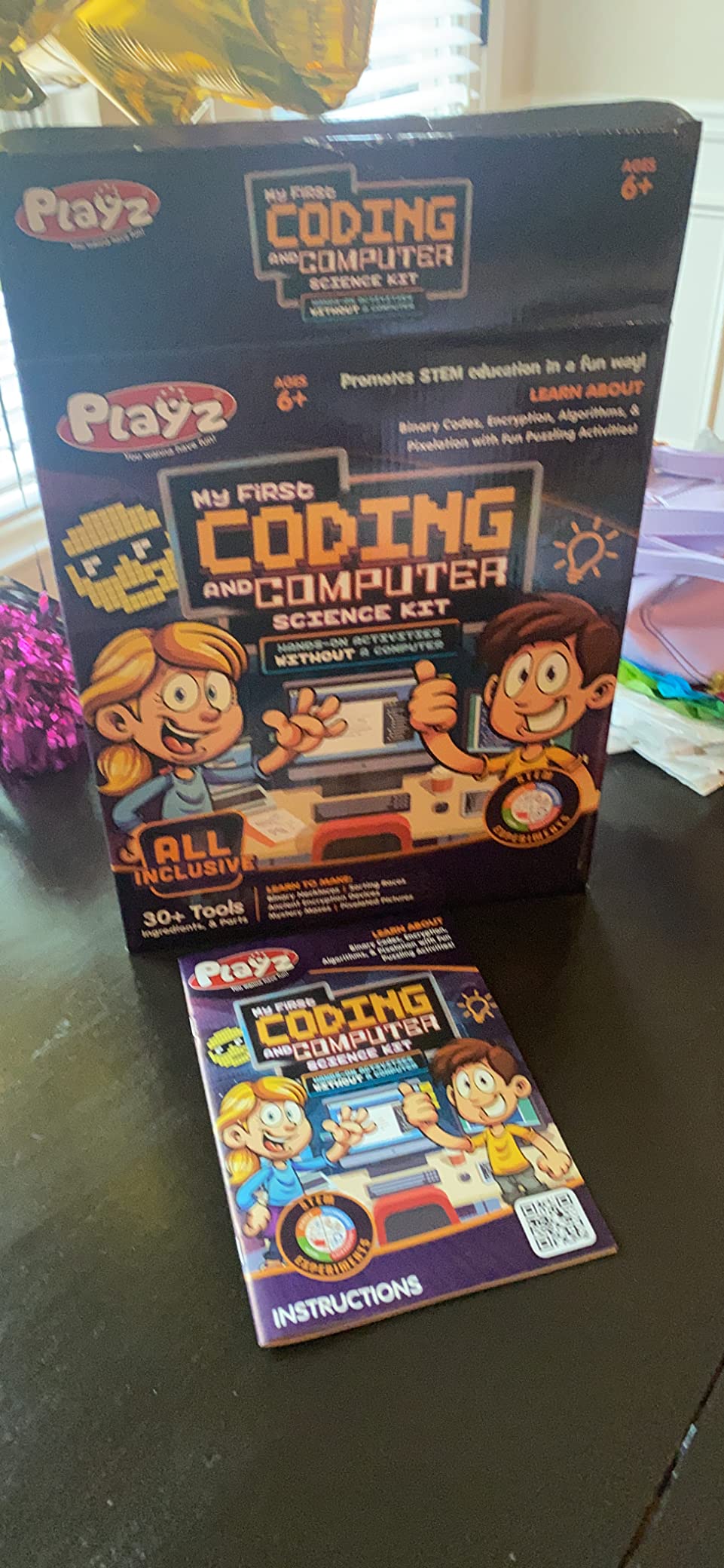 Playz My First Coding & Computer Science Kit - Learn About Binary Codes, Encryption, Algorithms & Pixelation Through Fun Puzzling Activities Without Using a Computer for Boys, Girls, Teenagers, Kids customer photo 2
