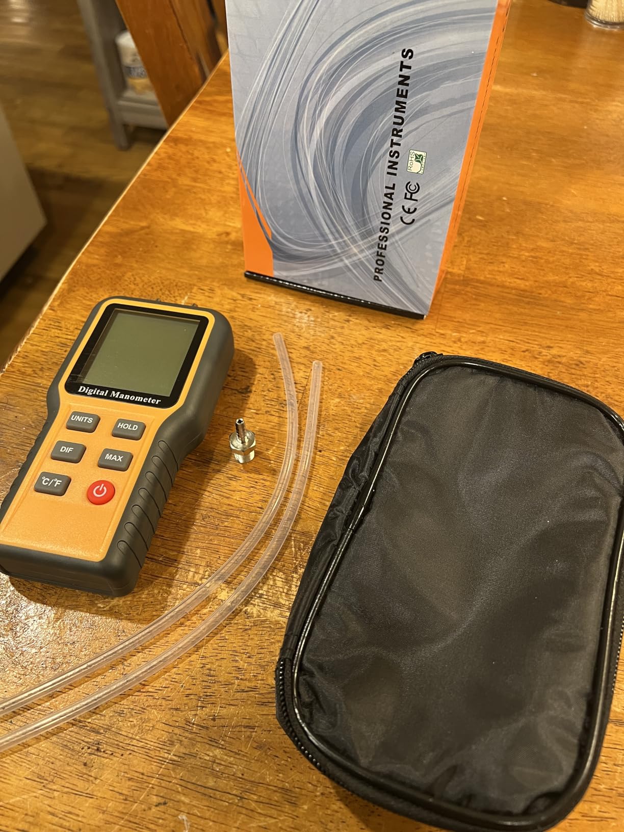 Manometer, Professional Air Pressure Meter, Dual-Port HVAC Digital Manometer Gas Pressure Tester,12 Selectable Units Differential Pressure Gauge customer photo 2