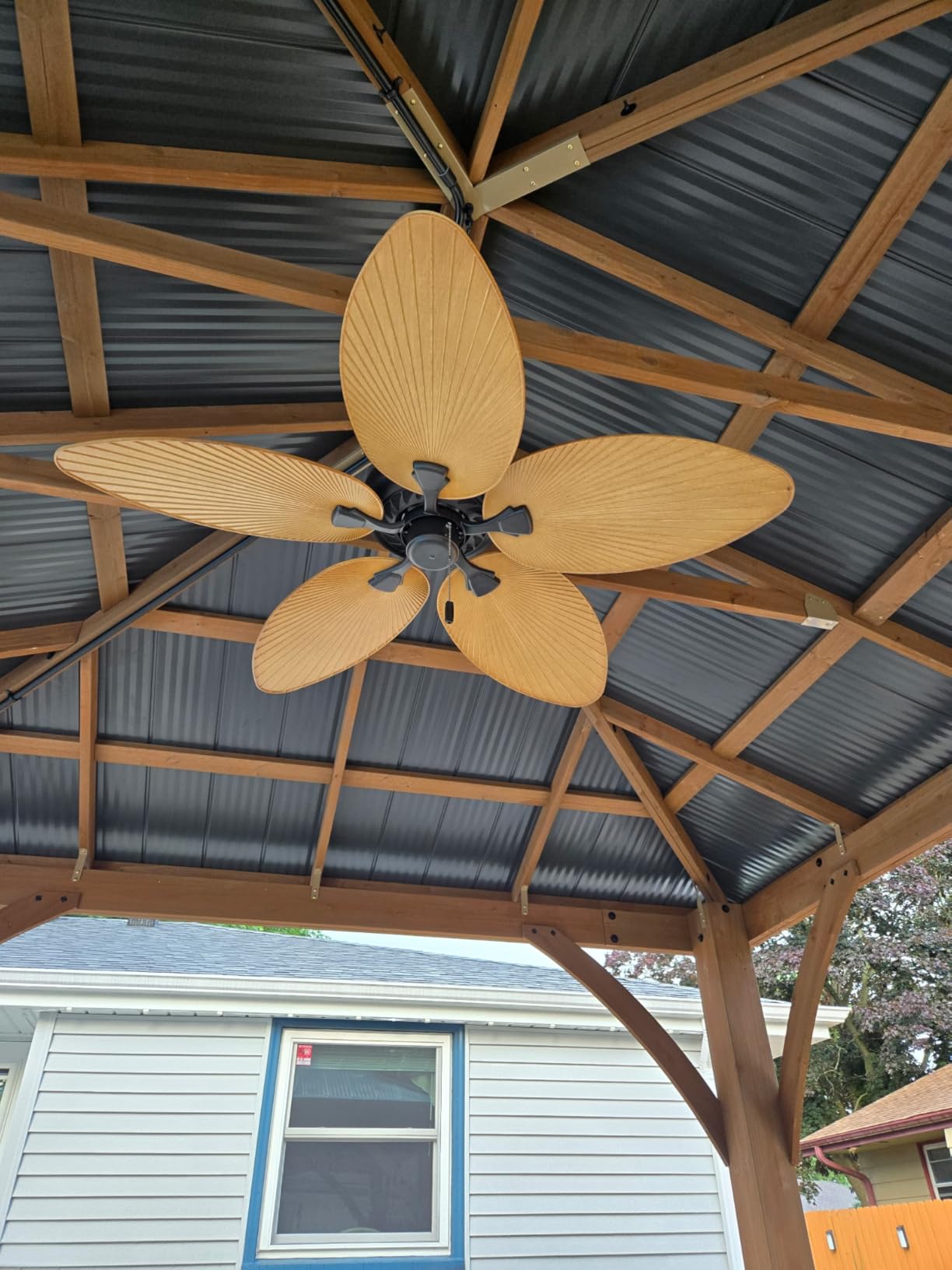 Honeywell Palm Island 52 Inch Tropical Indoor Outdoor Ceiling Fan, LED Light, 5 Palm Leaf Blades, Pull Chain Control, Quiet Motor, Espresso customer photo 2