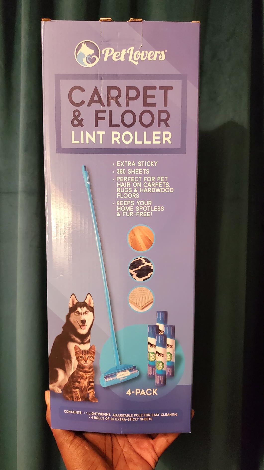 PetLovers Extra Sticky Lint Roller Mega Value Set 450 Sheets for Pet Hair Removal and Clothes, Dog and Cat Lint Remover 5 Pack customer photo 2