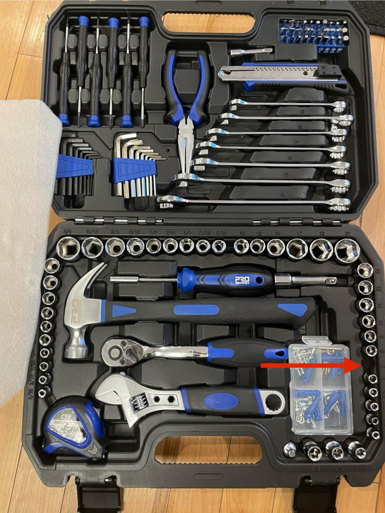 Prostormer 200-Piece Hand Tool Set, General Home and Auto Repair Tool Kit with Toolbox Storage Case for Mechanical Repair, DIY, Home Maintenance customer photo 1
