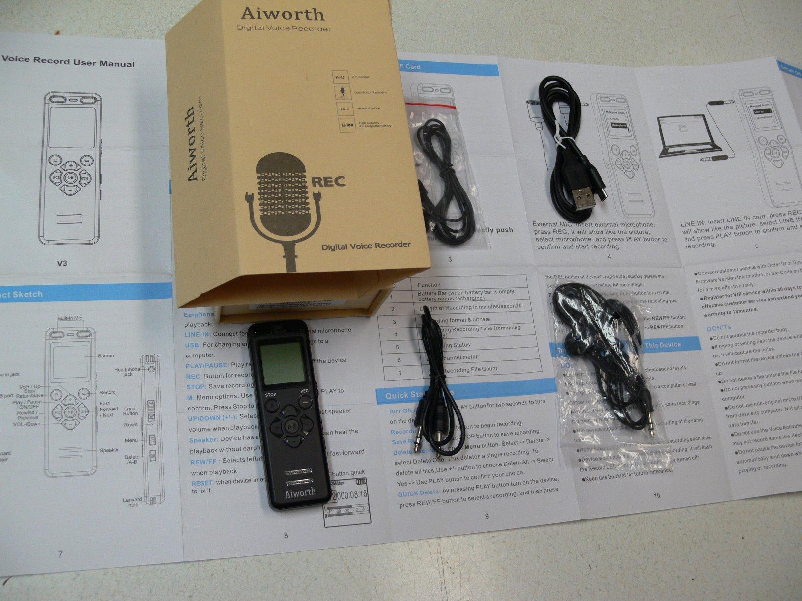 136GB Digital Voice Recorder Voice Activated Recorder for Lectures Meetings - aiworth 9860 Hours Sound Audio Recorder customer photo 2