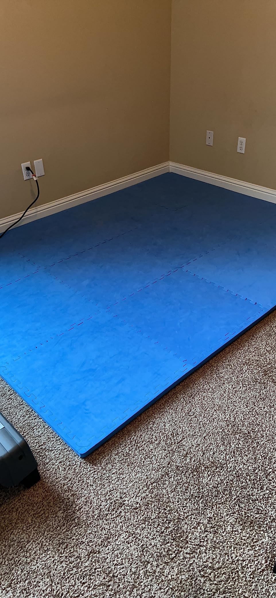 We Sell Mats 1 Inch Thick Martial Arts EVA Foam Exercise Mat, Tatami Pattern, Interlocking Floor Tiles for Home Gym, MMA, Anti-Fatigue Mats, 24 in x 24 in customer photo 1
