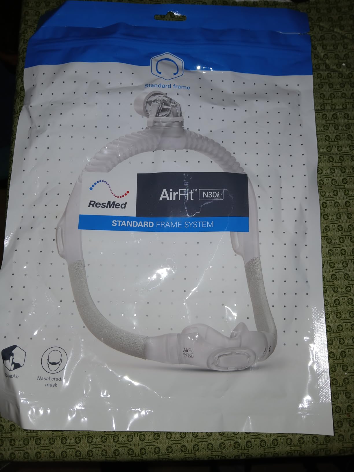 ResMed AirFit N30i Standard Frame System, Elbow & Nasal Cradle Cushion - Standard Frame / Medium Cushion customer photo 1