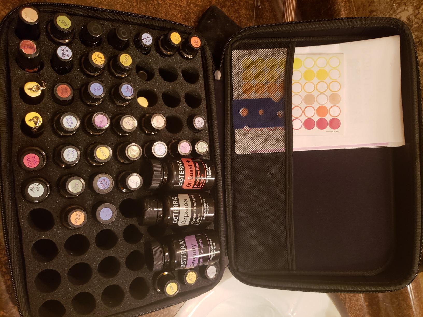 Canboc Essential Oil Storage Holder Organizer Carrying Case, Essential Oils Box Holds 70 Bottles 5ml 10ml 15ml 20ml Bottle for doTerra, Young Living Oils, Essential Oil Bag with Labels & Bottle Opener customer photo 2