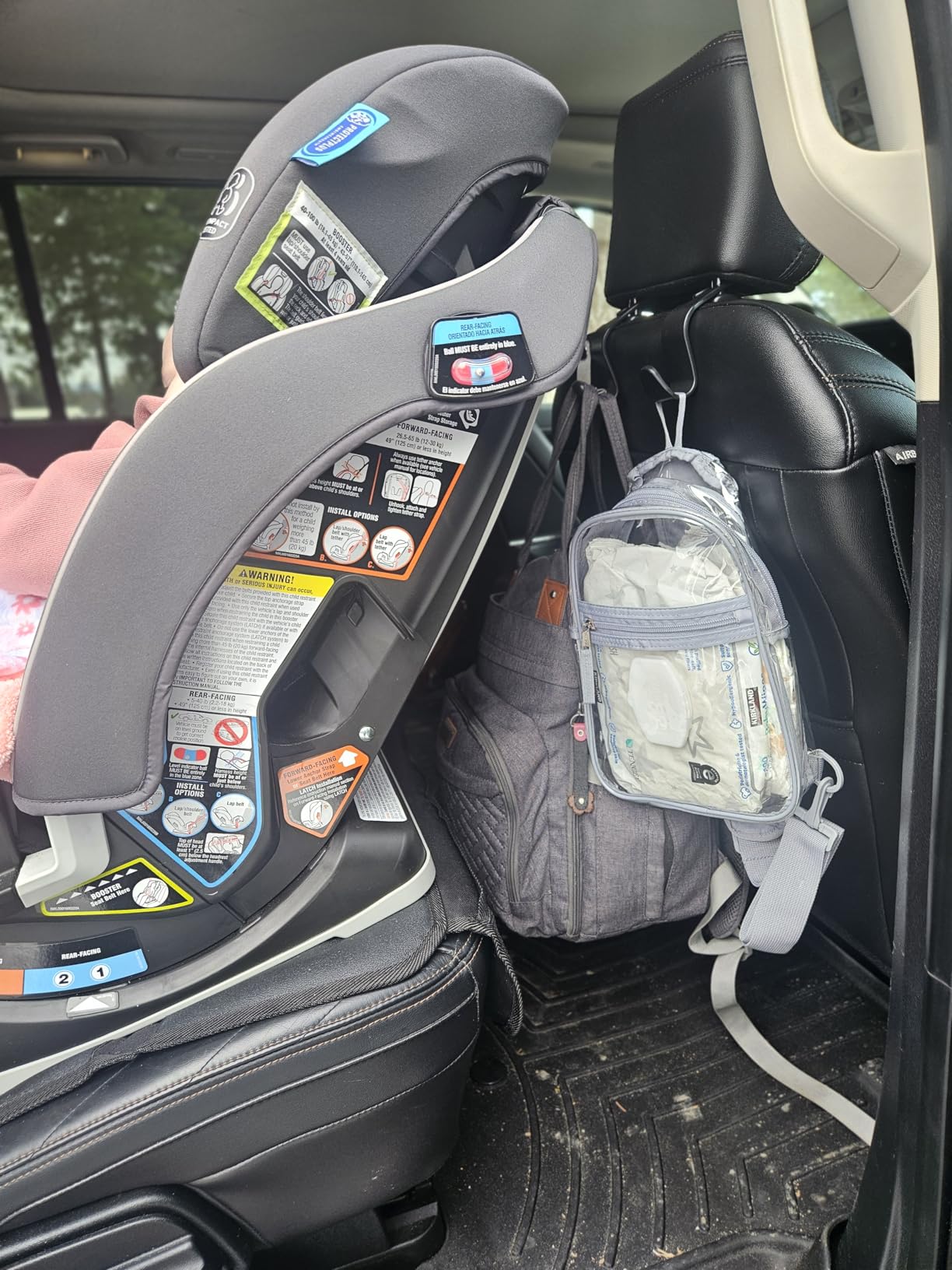 Amooca Car Seat Headrest Hook 4 Pack Hanger Storage Organizer Universal for Handbag Purse Coat fit Universal Vehicle Car Black S Type customer photo 2
