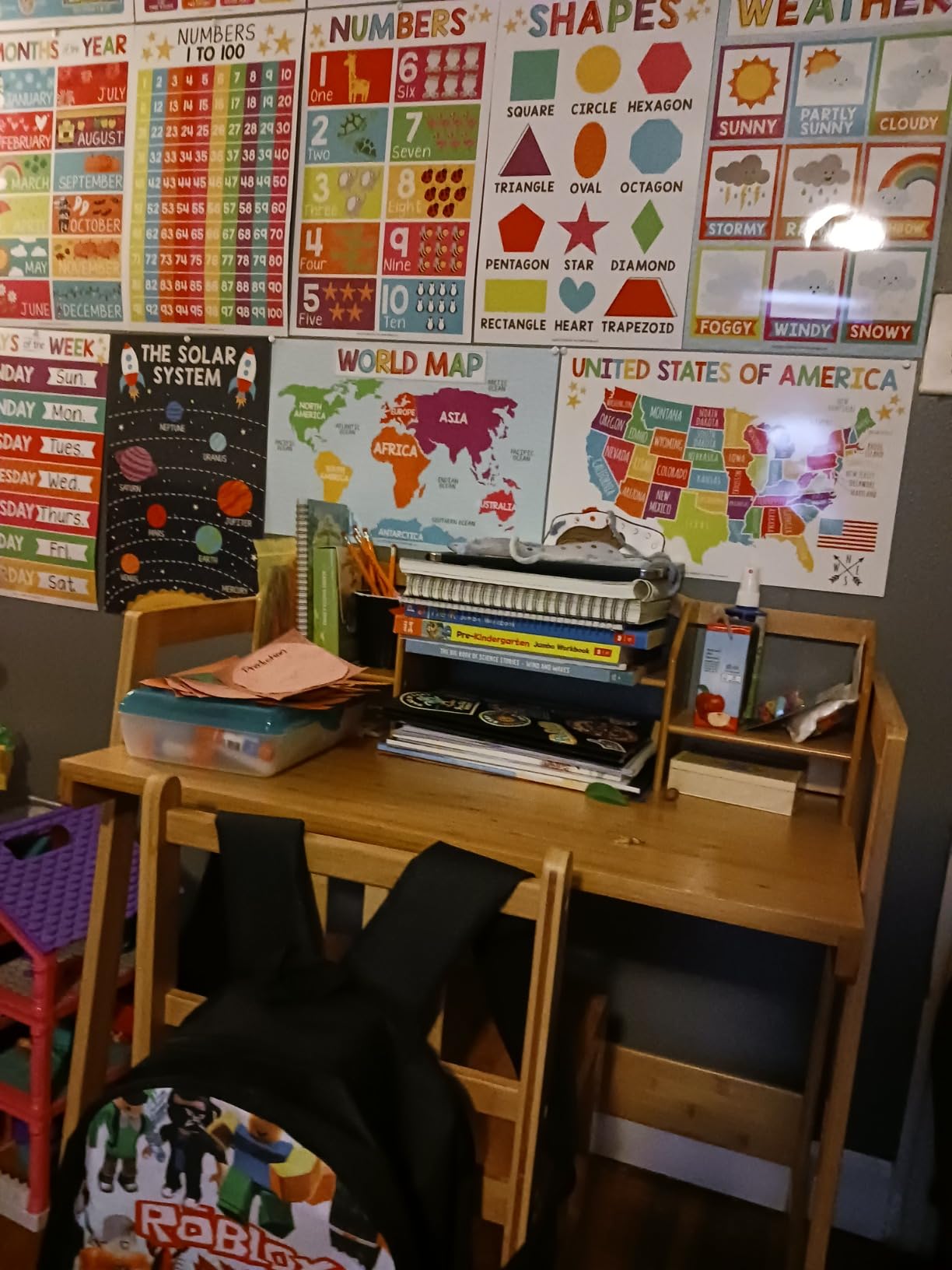 UNICOO Bamboo Height Adjustable Kids Desk and Chair Set, Children Desk, Study Table and Chair Set (Nature -01) customer photo 2